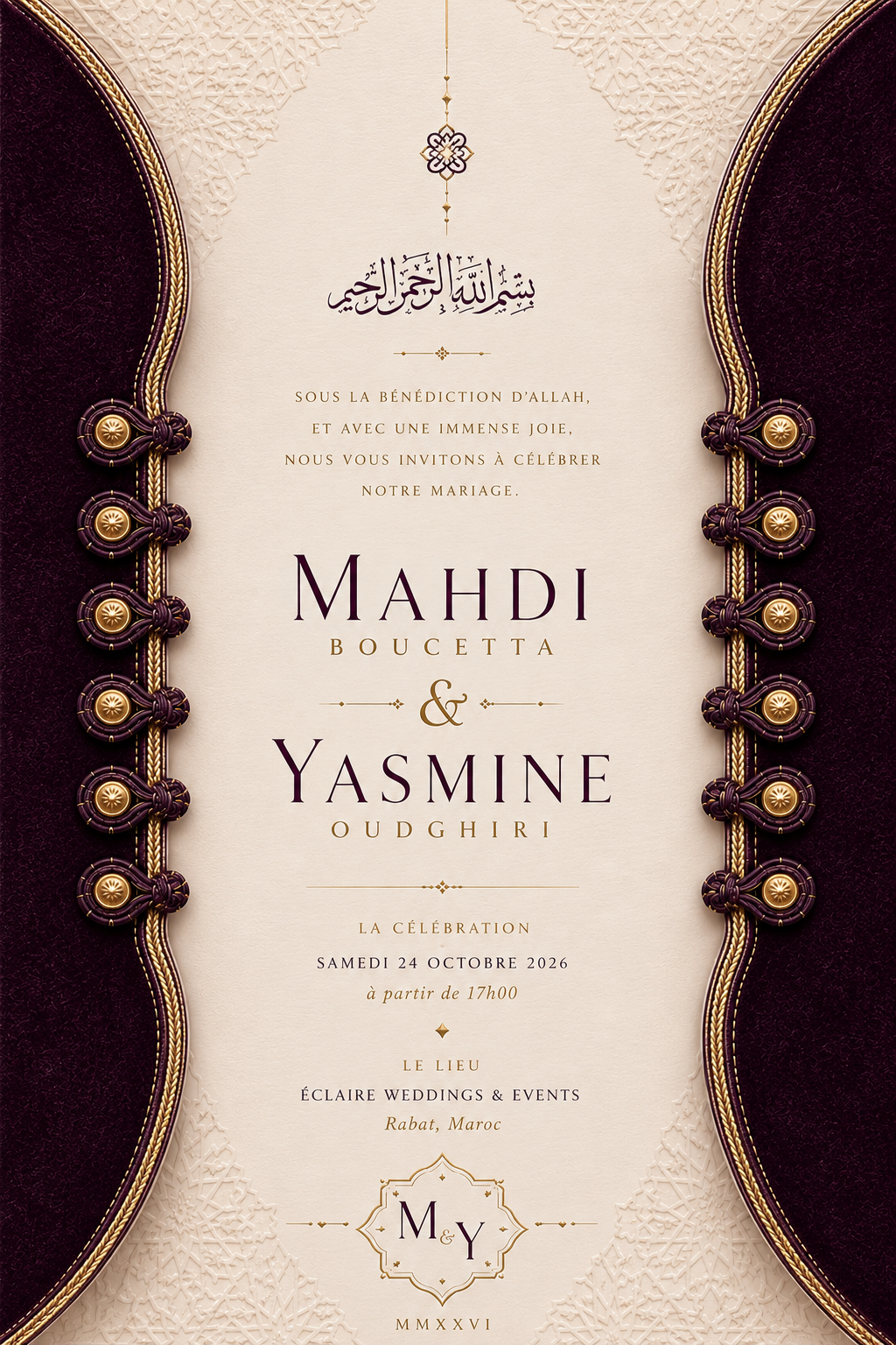 Le mariage de — Mahdi Boucetta & Yasmine Oudghiri